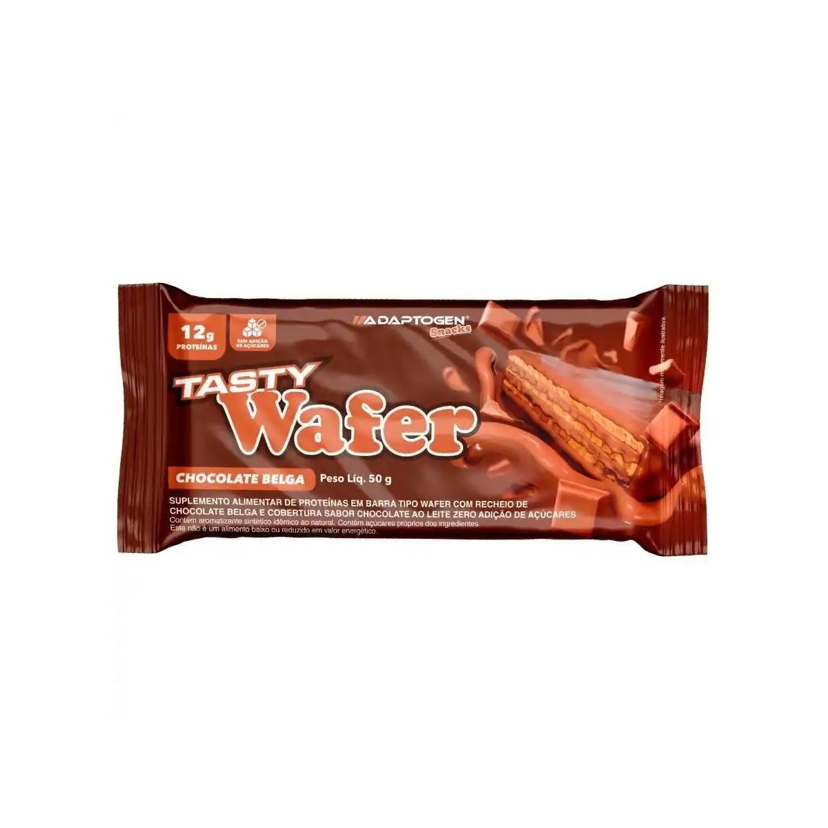 Tasty Wafer - 1 Unidade 50g Chocolate Belga - Adaptogen