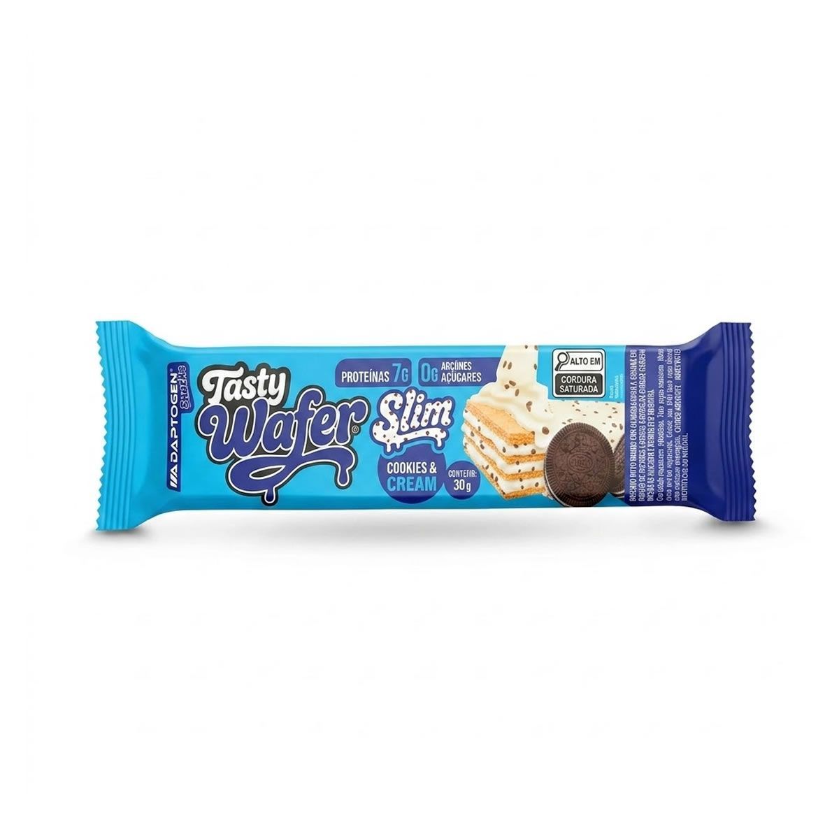 Tasty Wafer Slim - 1 Unidade 30g Cookies Cream - Adaptogen