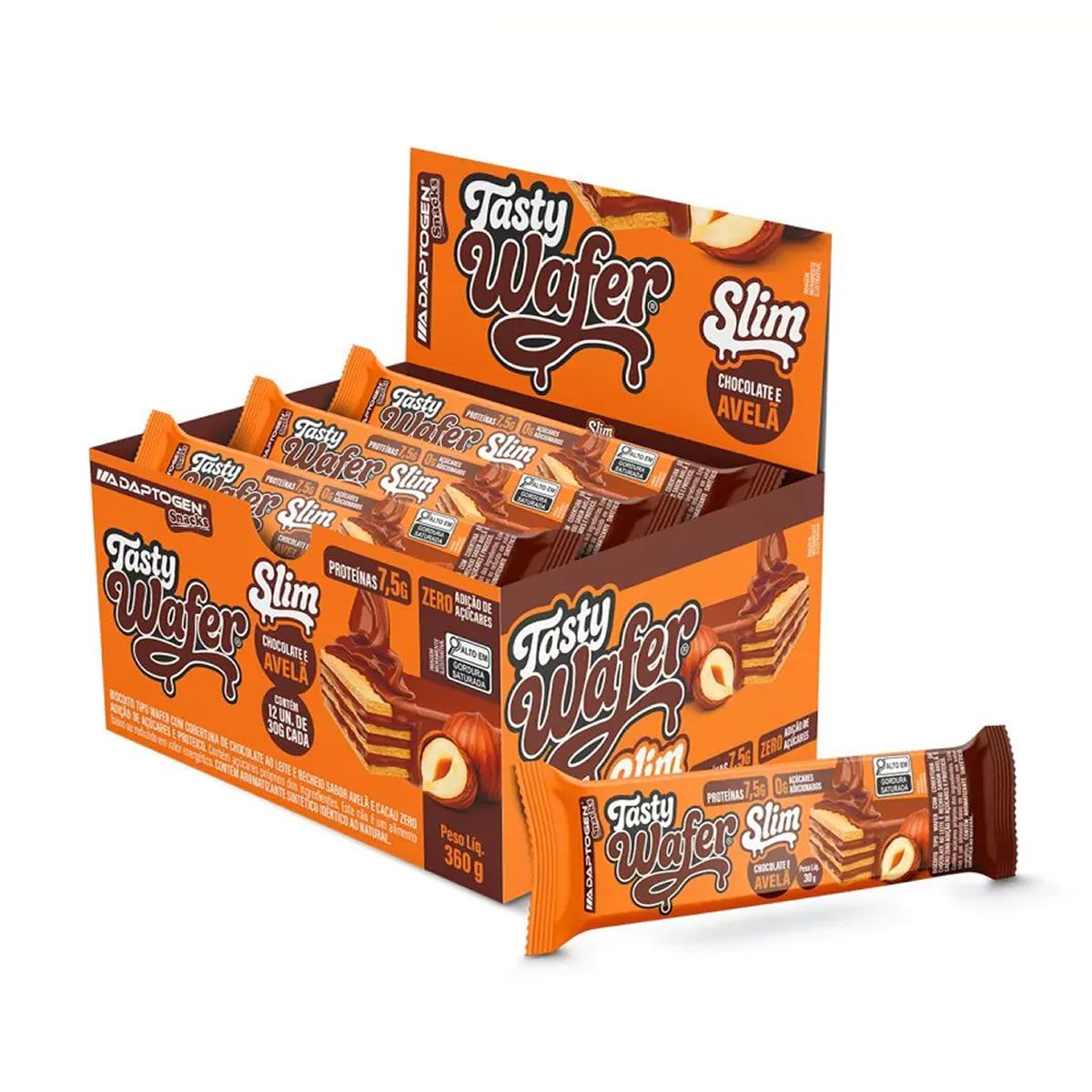 Tasty Wafer Slim - 12 Unidades 30g Chocolate Com Avel� - Adaptogen