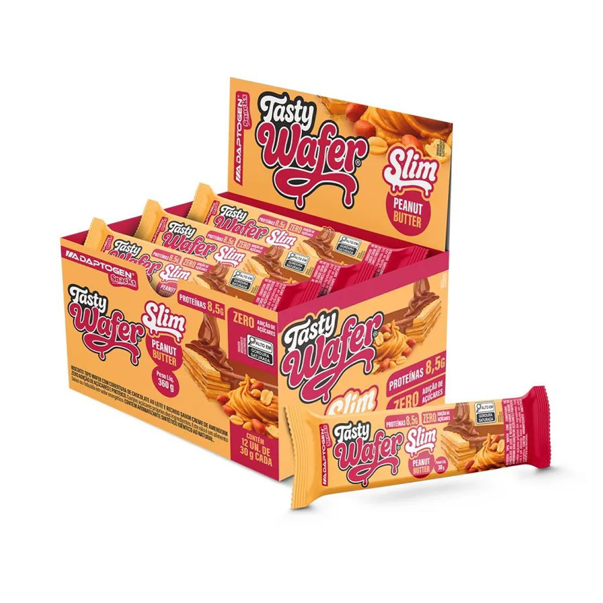 Tasty Wafer Slim - 12 Unidades 30g Peanut Butter - Adaptogen
