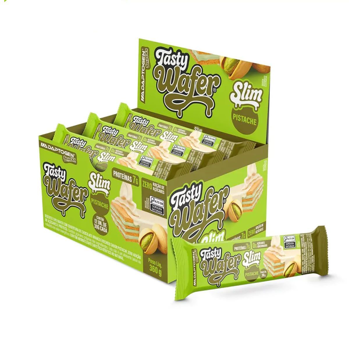 Tasty Wafer Slim - 12 Unidades 30g Pistache - Adaptogen*** Data Venc. 11/09/2026