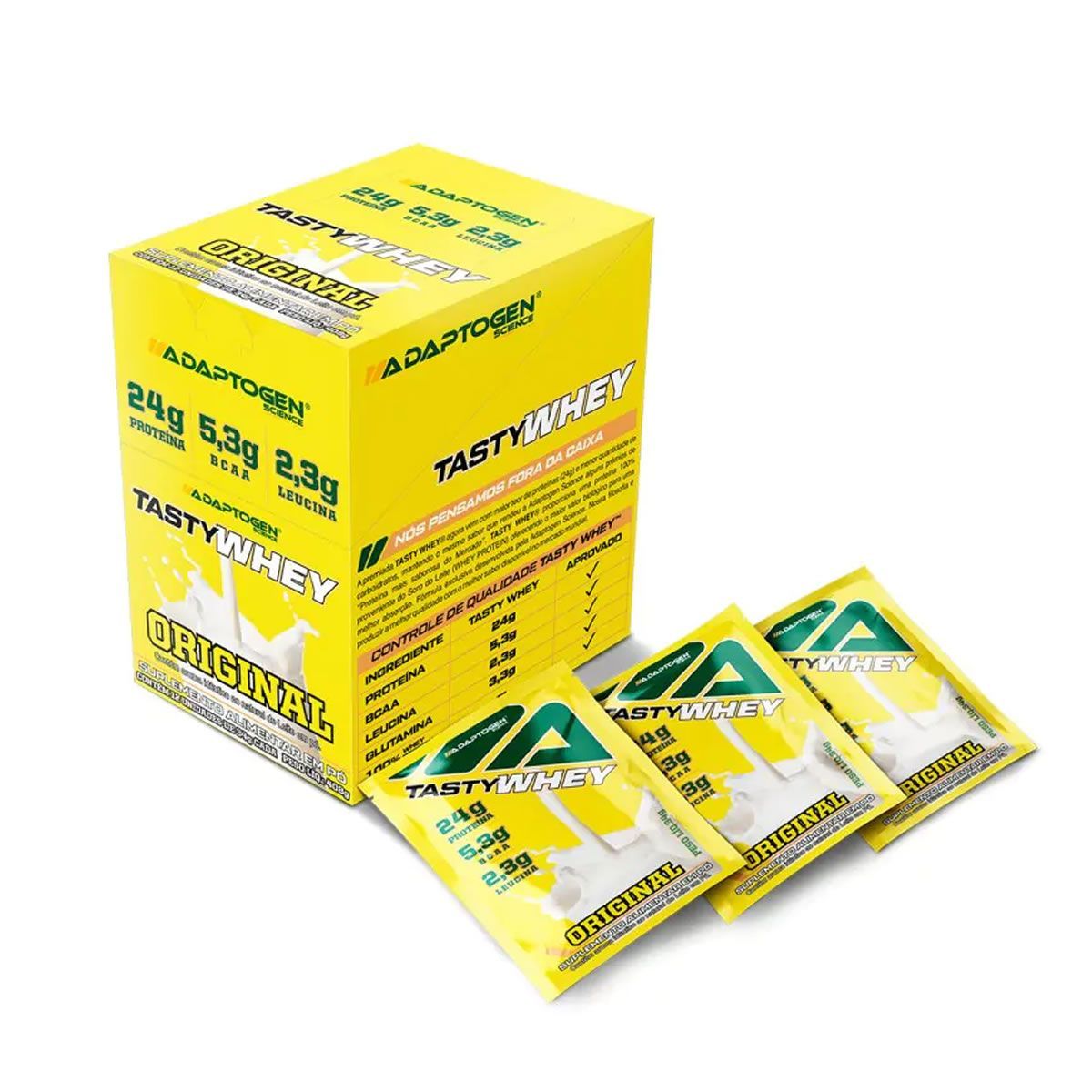 Tasty Whey 3W - 12 Sach�s 34g Original - Adaptogen