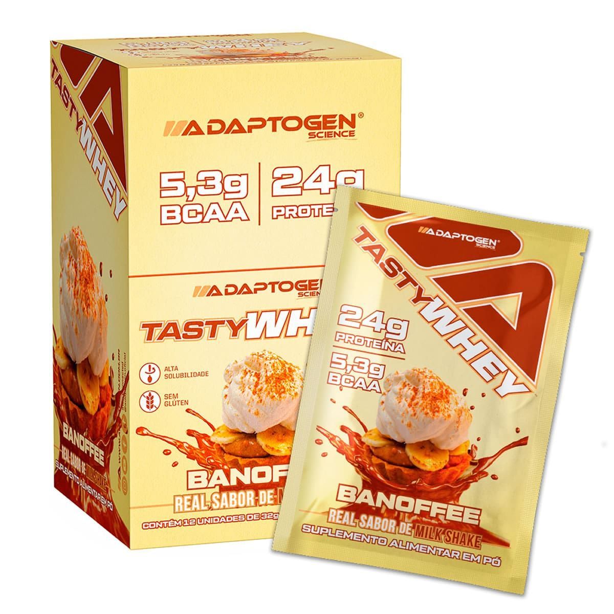 Tasty Whey 3W - 12 Sach�s 32g Banoffee - Adaptogen