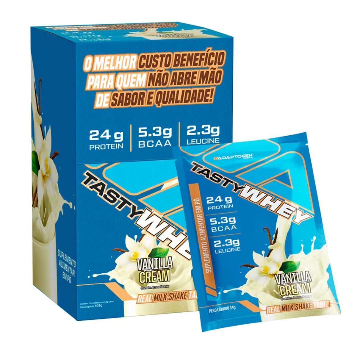 Tasty Whey 3W - 12 Sach�s 34g Vanilla Cream - Adaptogen