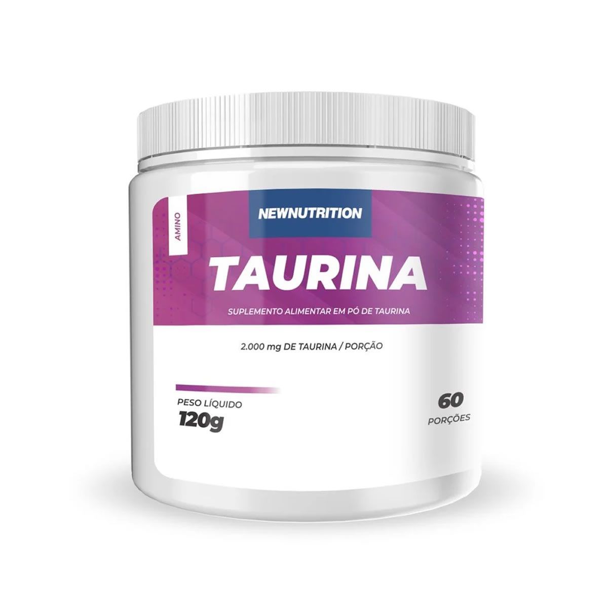 Taurina - 120g Sem Sabor - NewNutrition***LACRE INTERNO ROMPIDO*** Data Venc. 28/02/2027