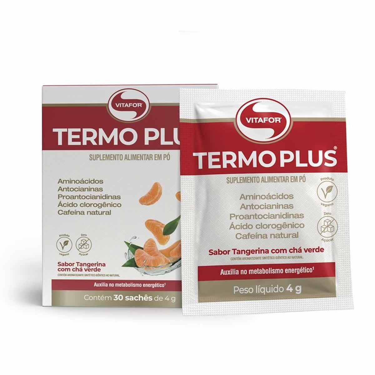 Termo Plus - 30 Sach�s 4g Tangerina Com Ch� Verde - Vitafor