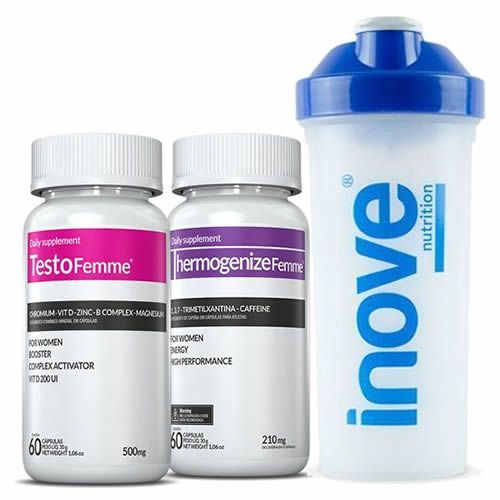 Combo - TestoFemme 60 Capsulas + Thermogenize Femme 60 Capsulas + Coqueteleira - Inove Nutrition