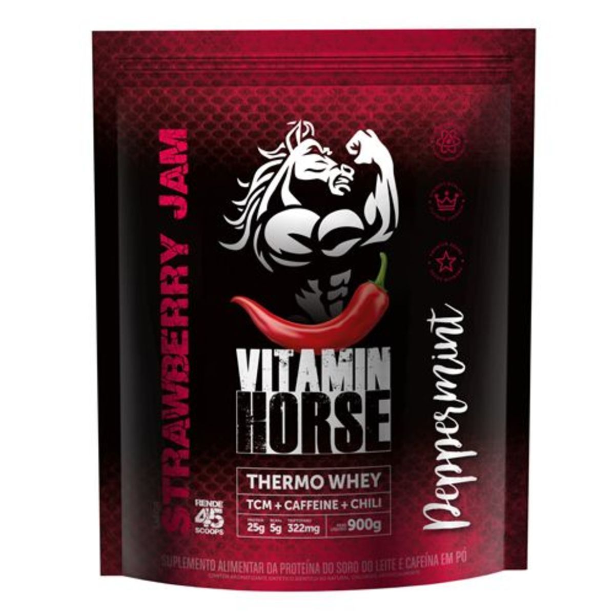 Thermo Whey - 900g Refil Strawberry Jam - Vitamin Horse