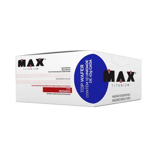 Top Wafer - Morango 12 unidades - Max Titanium