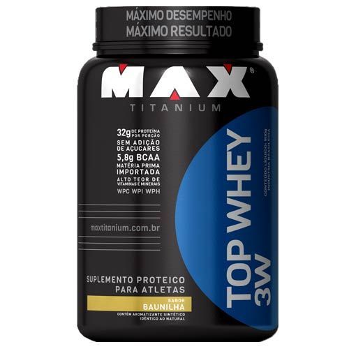 Top Whey 3W - 900g Baunilha - Max Titanium **NETSHOES
