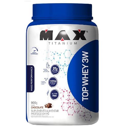 Top Whey 3W - 900g Chocolate - Max Titanium*** Data Venc. 20/04/2019