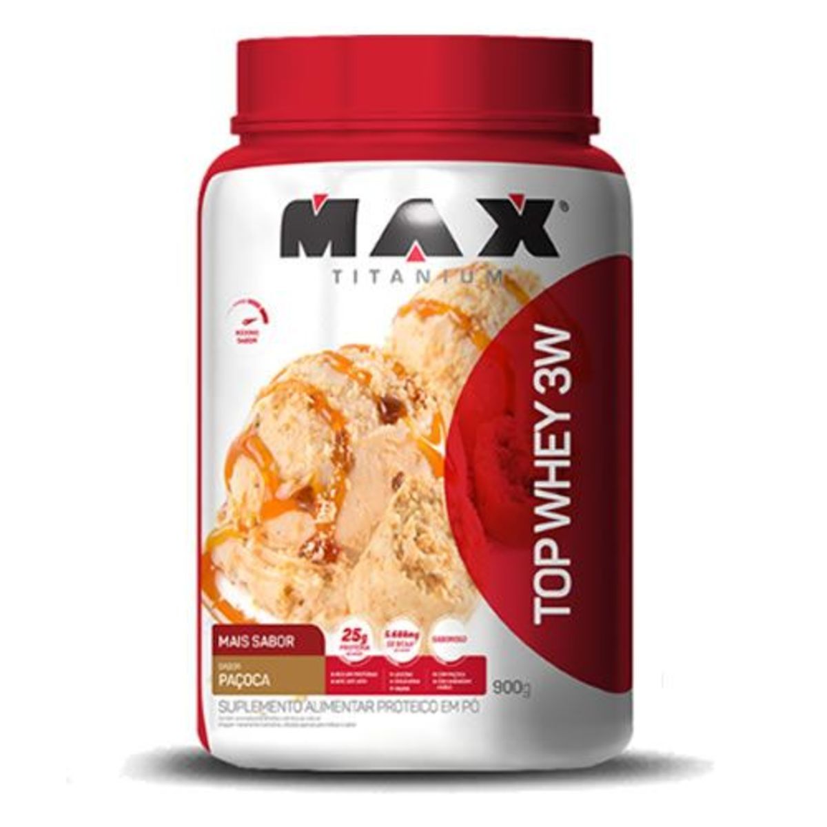 Top Whey 3W Mais Sabor - 900g Pa�oca - Max Titanium