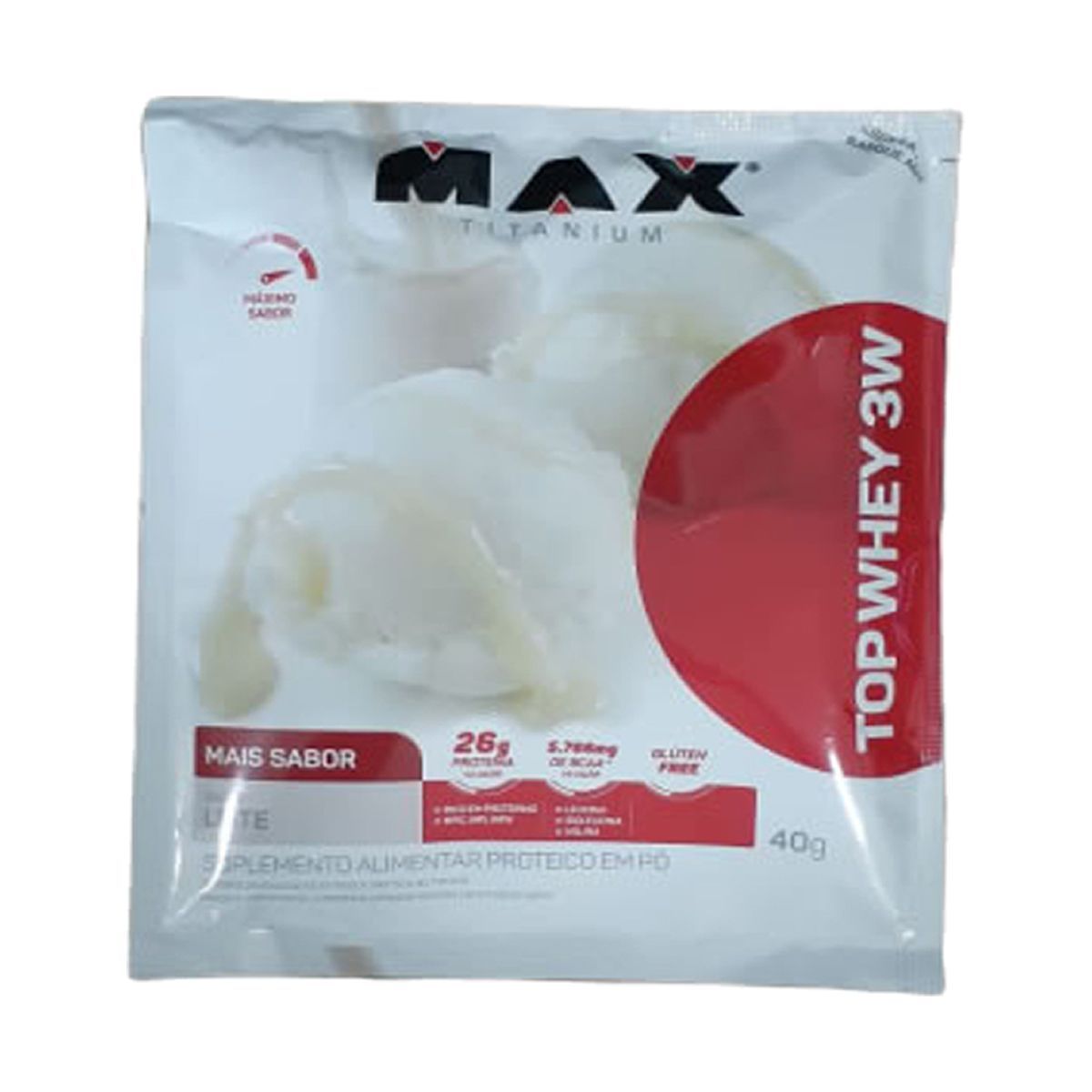 Top Whey 3w Mais Sabor - 1 Sach�  40g Sabor Leite - Max Titanium