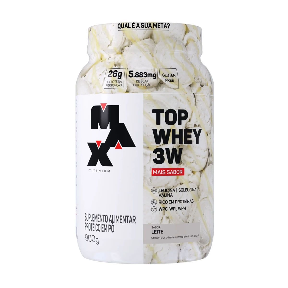 Top Whey 3W Mais Sabor - 900g Leite - Max Titanium