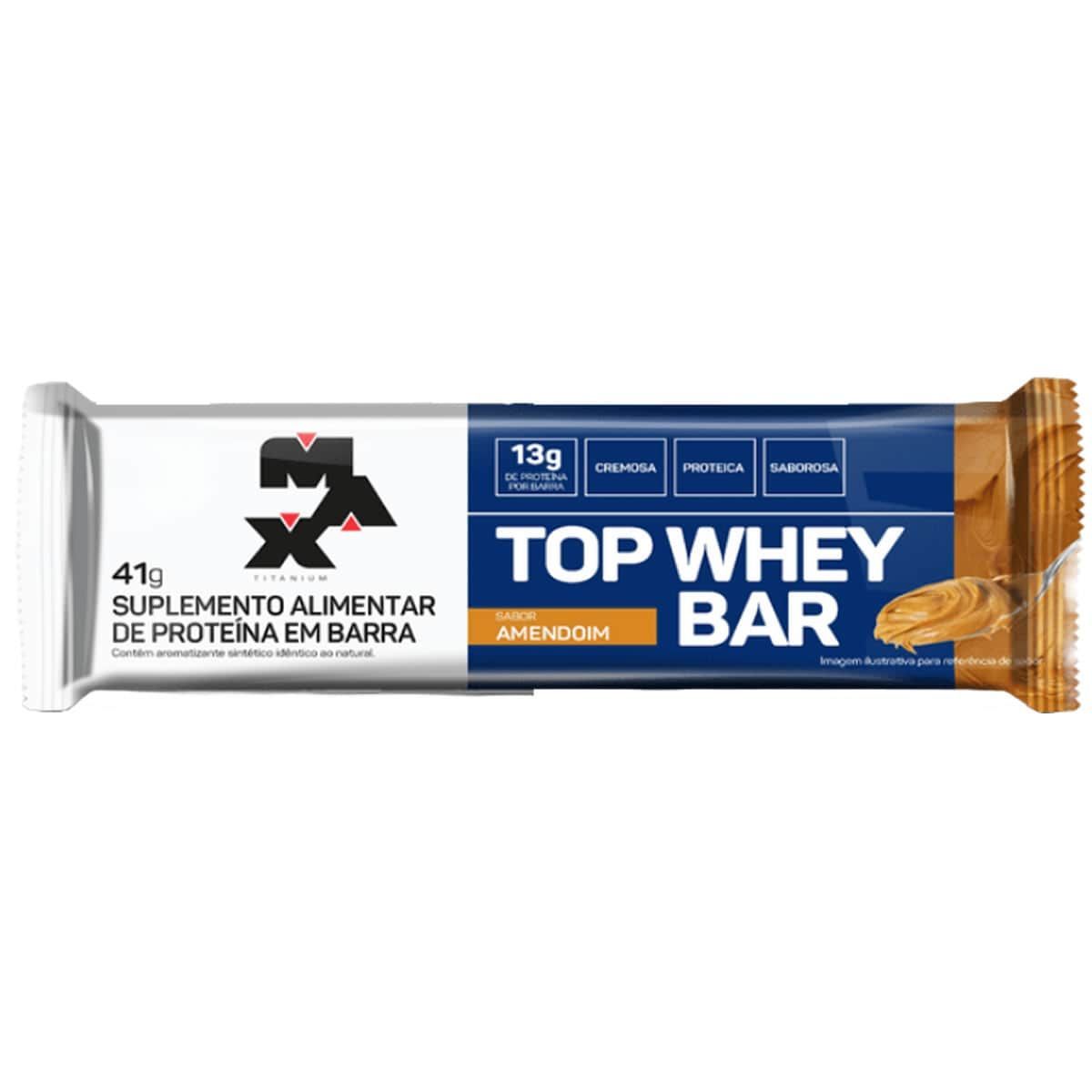 Top Whey Bar - 1 Unidade de 41g Amendoim - Max Titanium