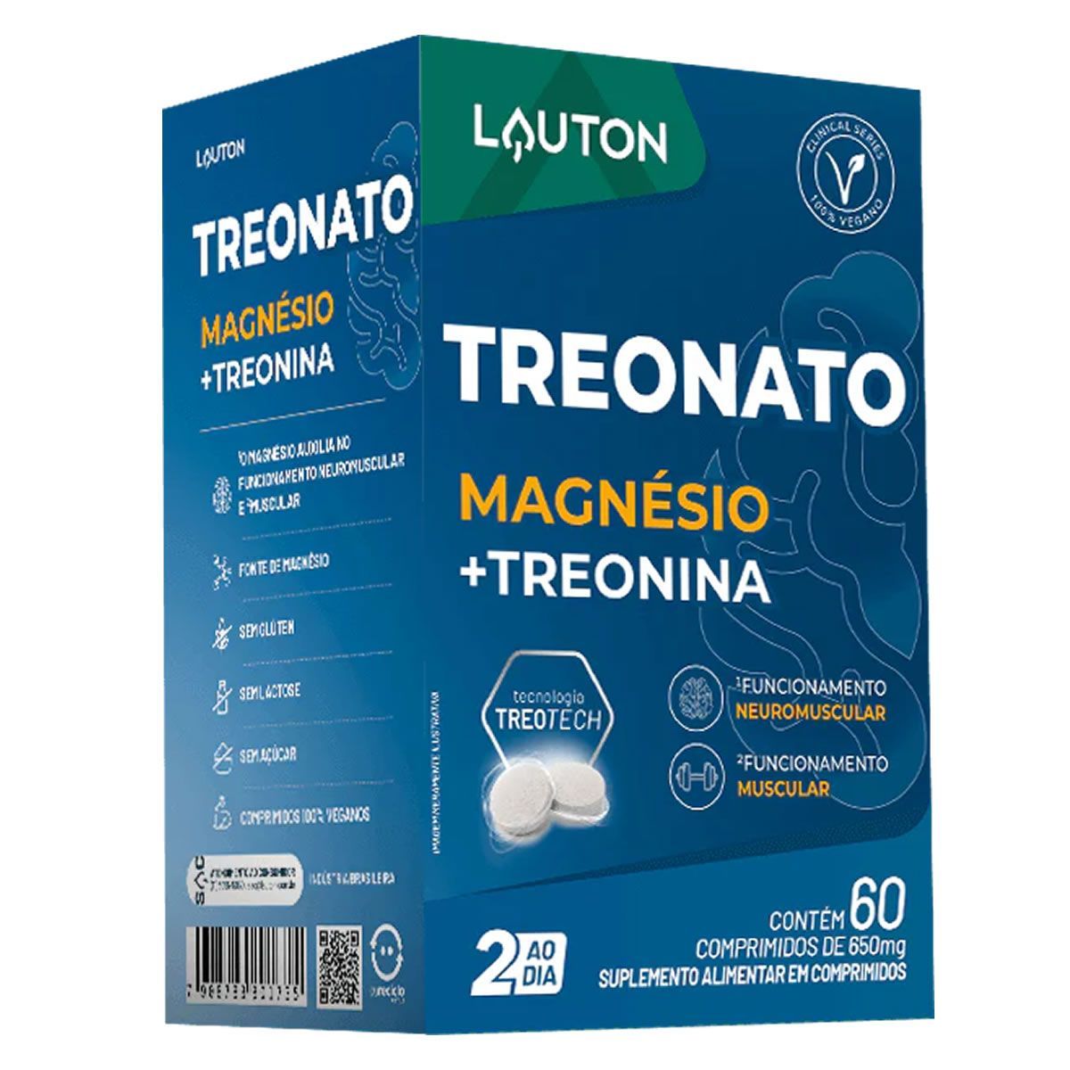 Treonato Magn�sio e Treonina - 60 Comprimidos - Lauton Nutrition