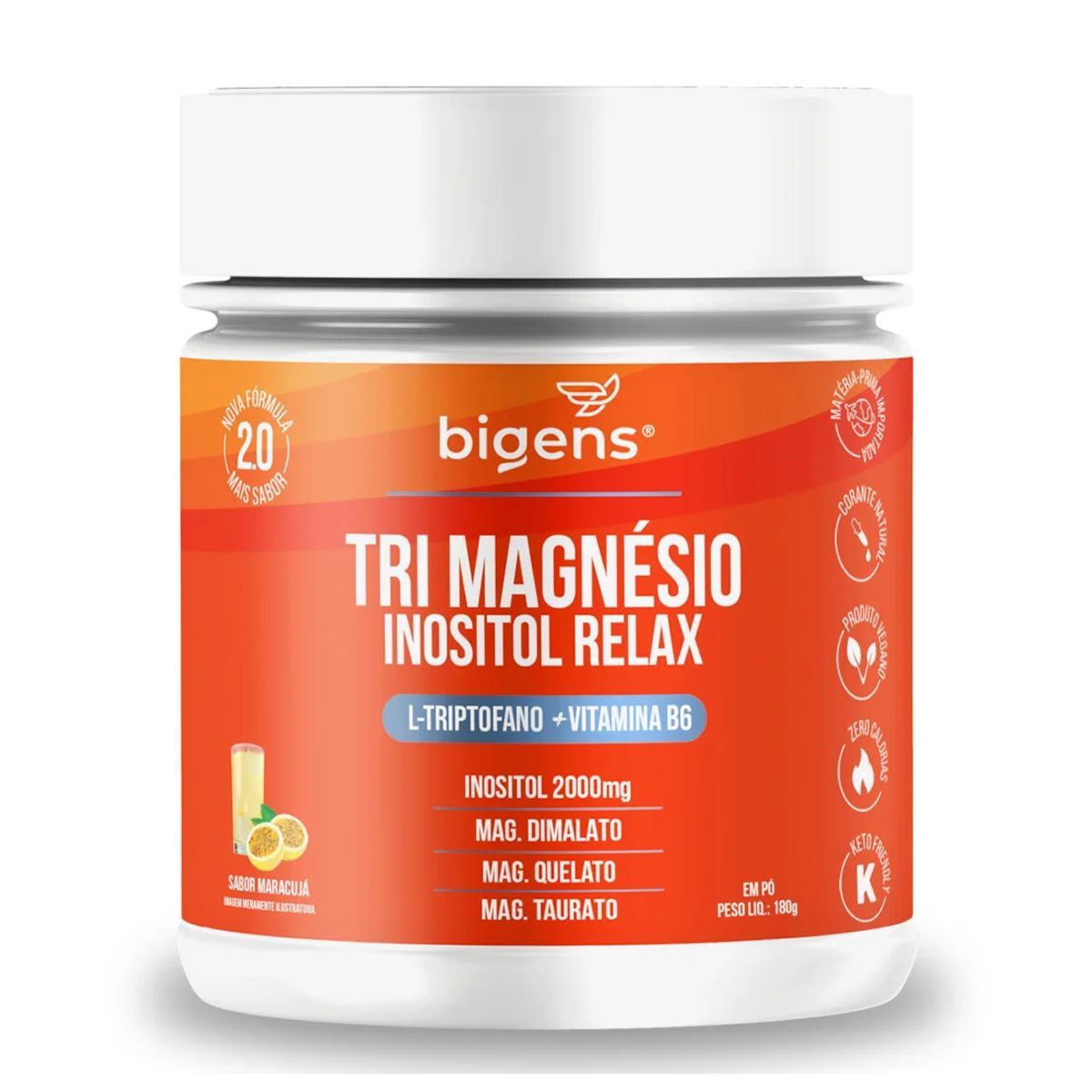 Tri Magn�sio Inositol Relax - 180g Maracuj� - Bigens