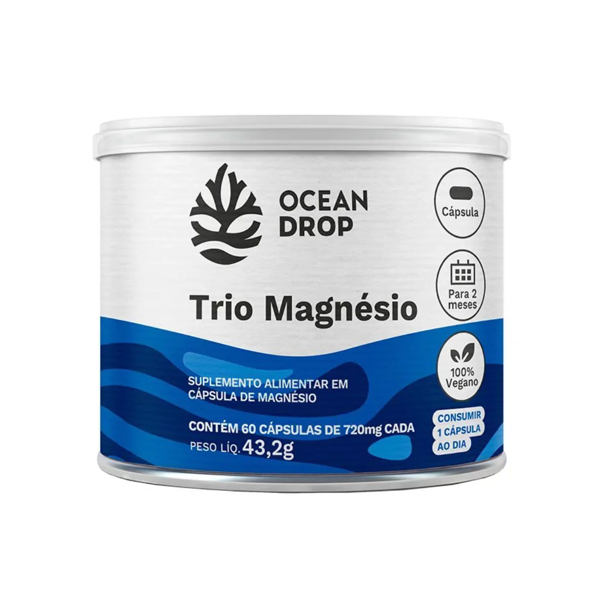 Trio Magnesio - 60 C�psulas - Ocean Drop
