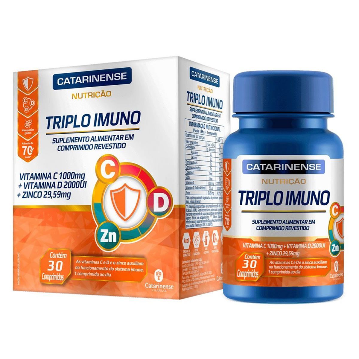 Triplo Imuno - 30 Comprimidos - Catarinense Nutri��o