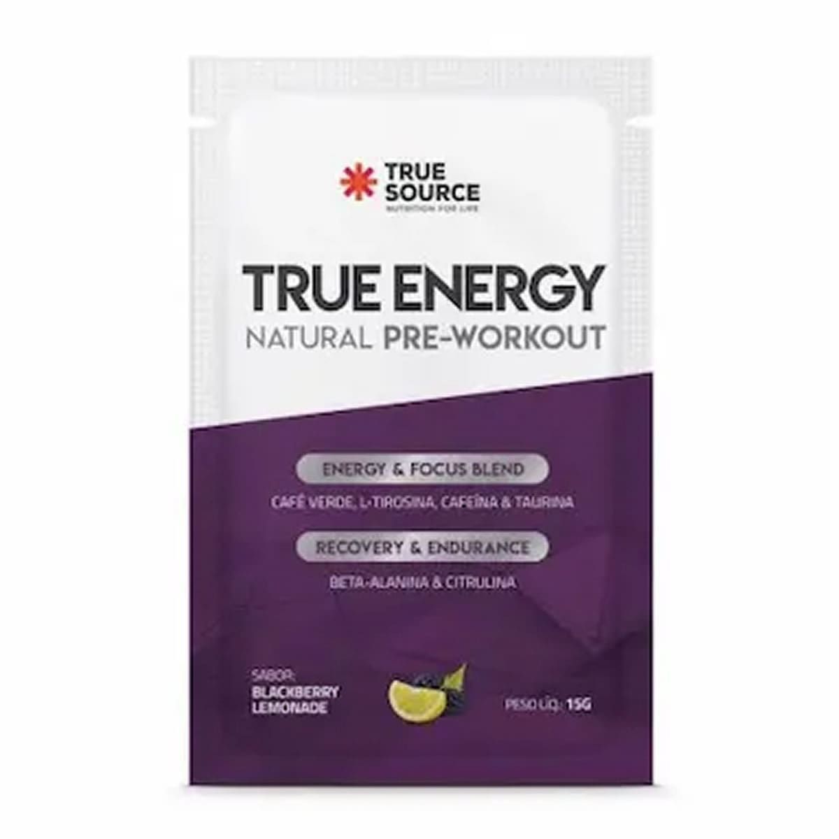 True Energy Pre-Workout - 1 Sach� 15g Blackberry Lemonade - True Source