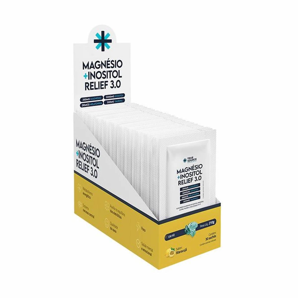 True Magn�sio + Inositol Relief 3.0 -  30 Sach�s 7g Maracuj� - True Source