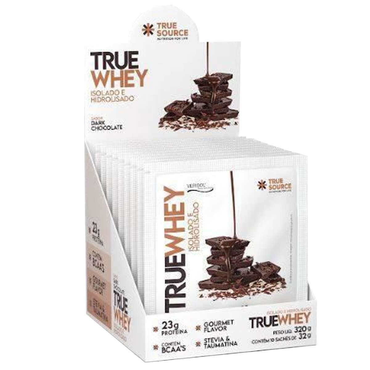 True Whey Hidrolisado e Isolado - 10 Sach�s 32g Dark Chocolate - True Source