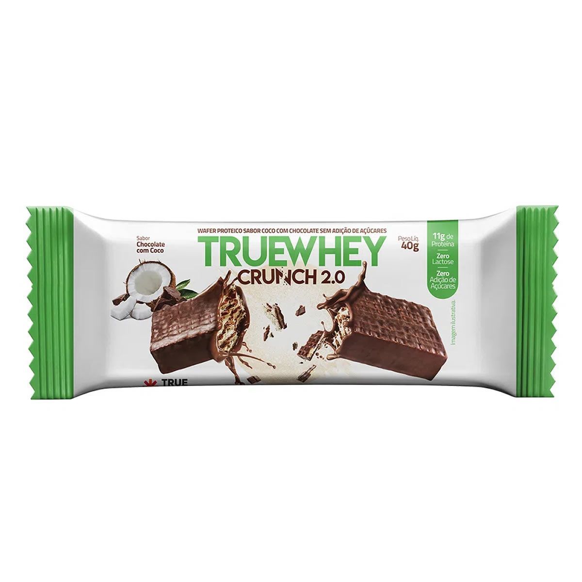 True Whey Crunch - 1 Unidade 40g Coco Com Chocolate - True Source*** Data Venc. 7/6/23