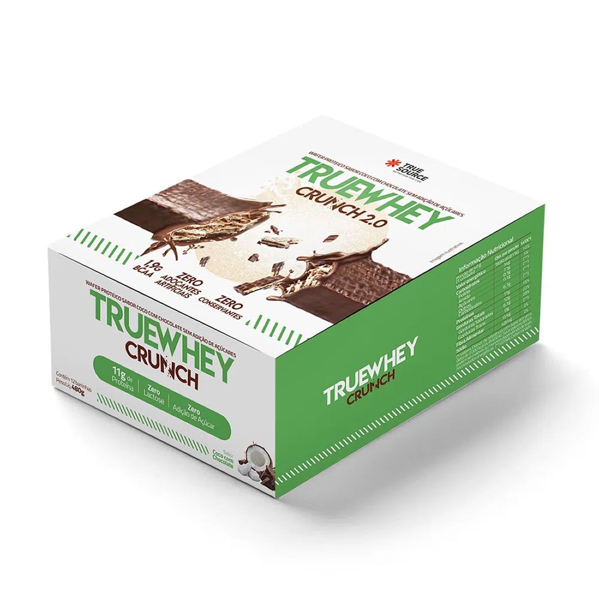 True Whey Crunch - 12 Unidades 40g Coco Com Chocolate - True Source*** Data Venc. 7/6/23