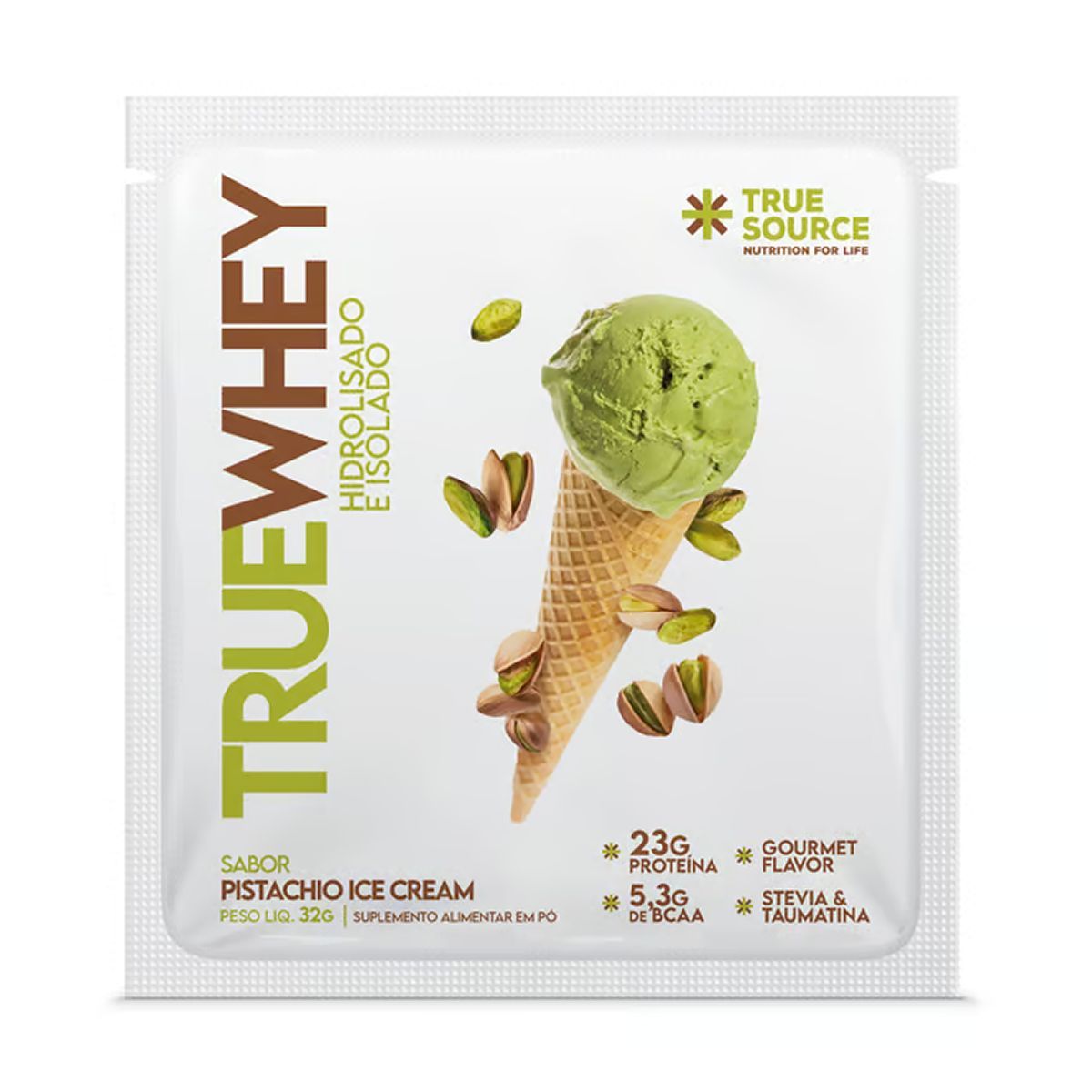 True Whey Hidrolisado e Isolado - 1 Sach� 32g Ice Cream Pistachio - True Source
