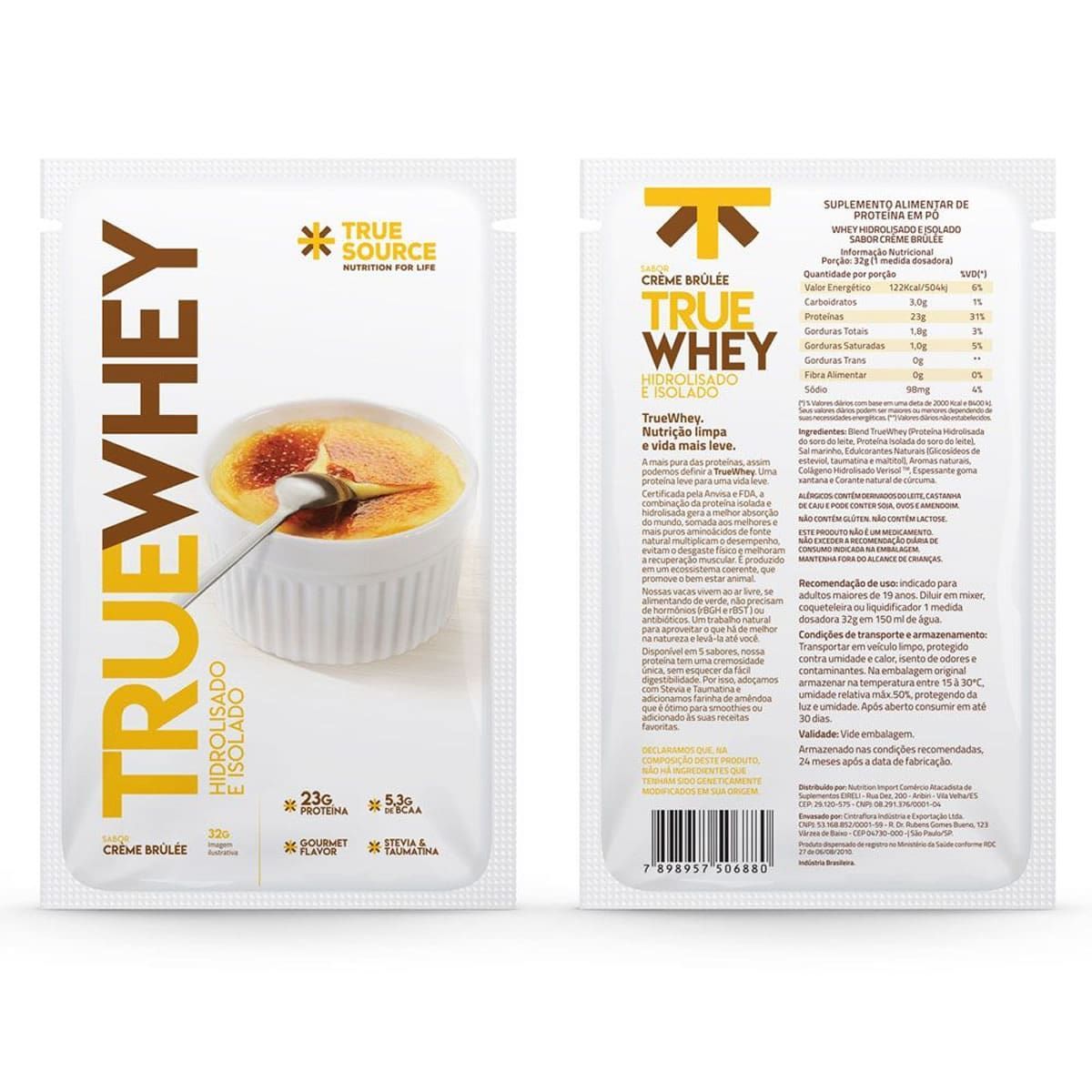 True Whey Hidrolisado e Isolado - 1 Sach� 32g Vanilla Cr�me Br�ll� - True Source