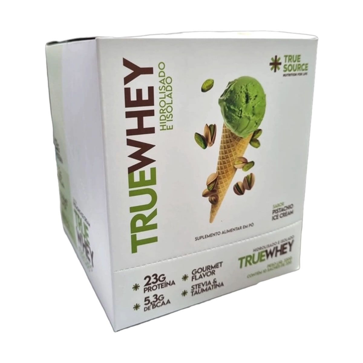 True Whey Hidrolisado e Isolado - 10 Sach�s 32g Ice Cream Pistachio - True Source