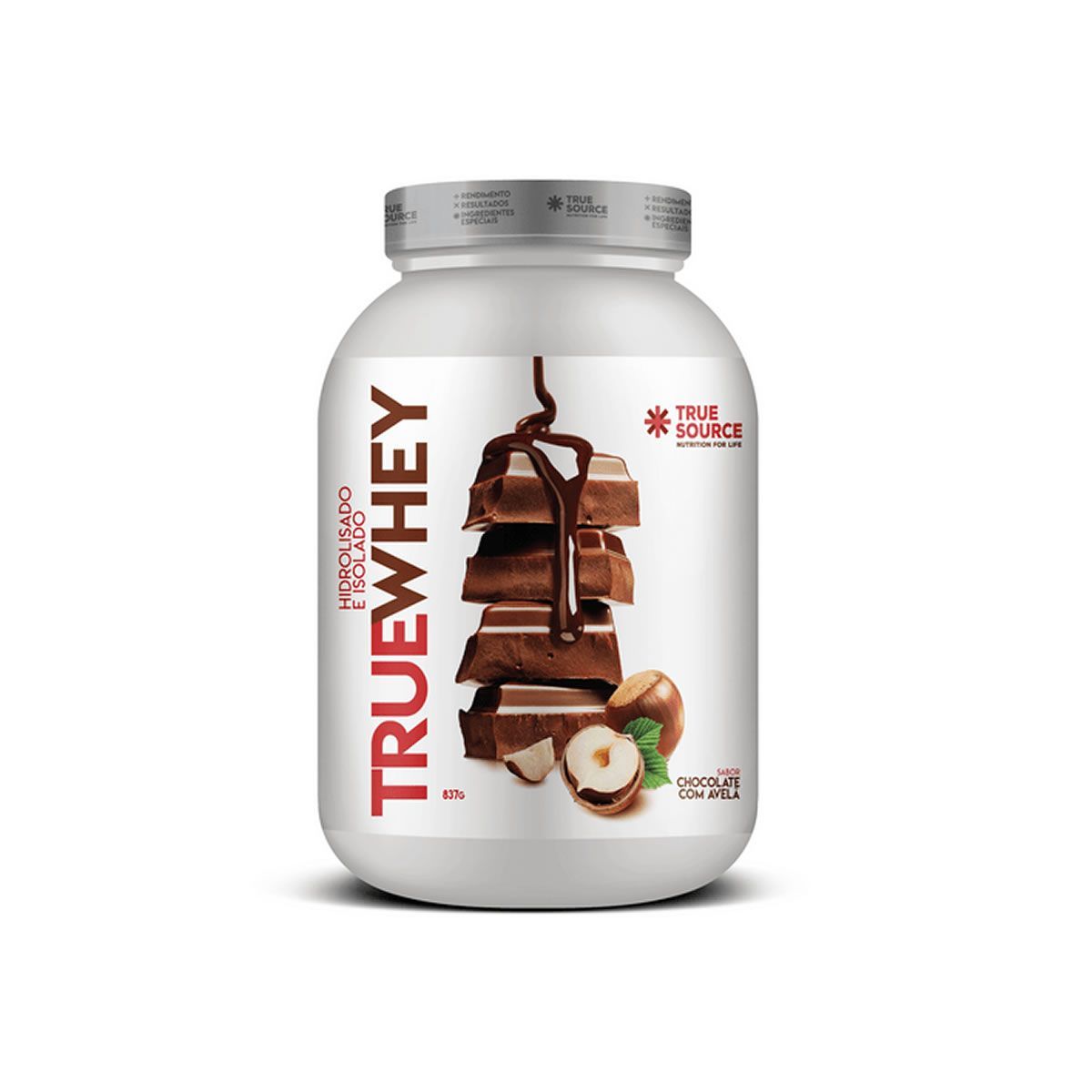 True Whey Protein Hidrolisado e Isolado - 837g Chocolate Com Avel� - True Source*** Data Venc. 30/03/2025