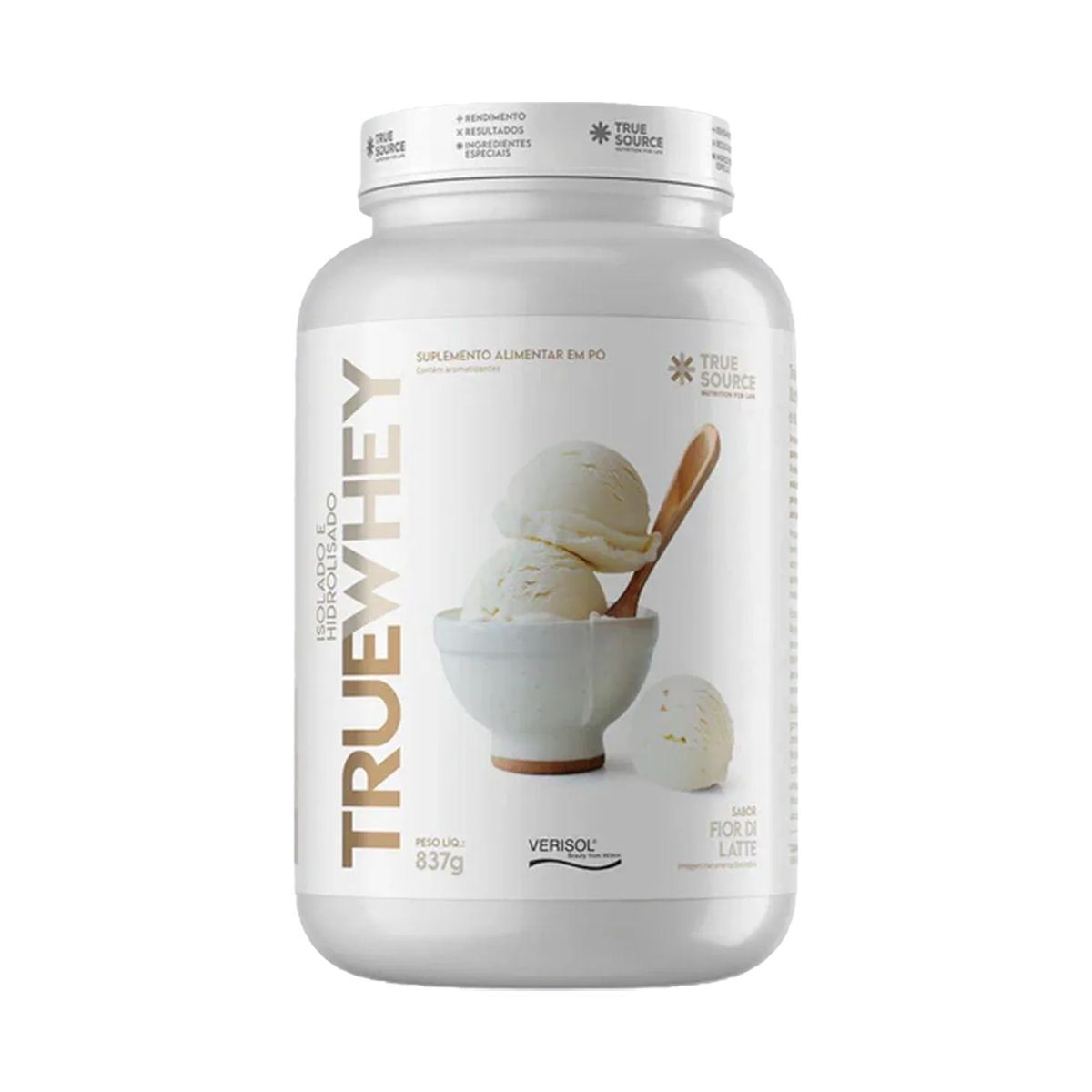True Whey Protein Hidrolisado e Isolado - 837g Fior di Latte - True Source