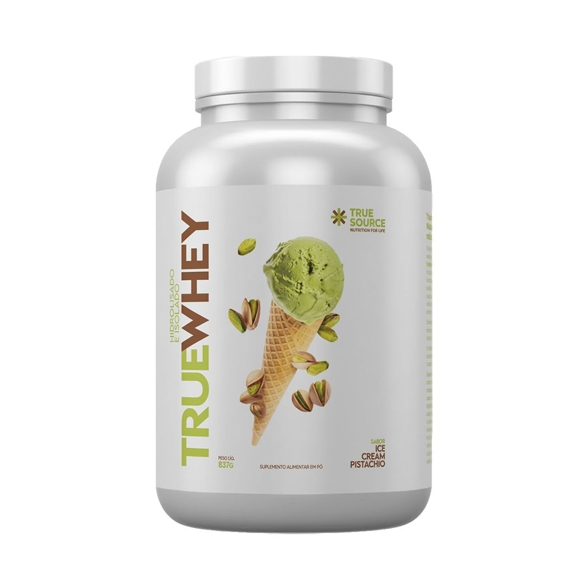 True Whey Protein Hidrolisado e Isolado - 837g Ice Cream Pistachio - True Source
