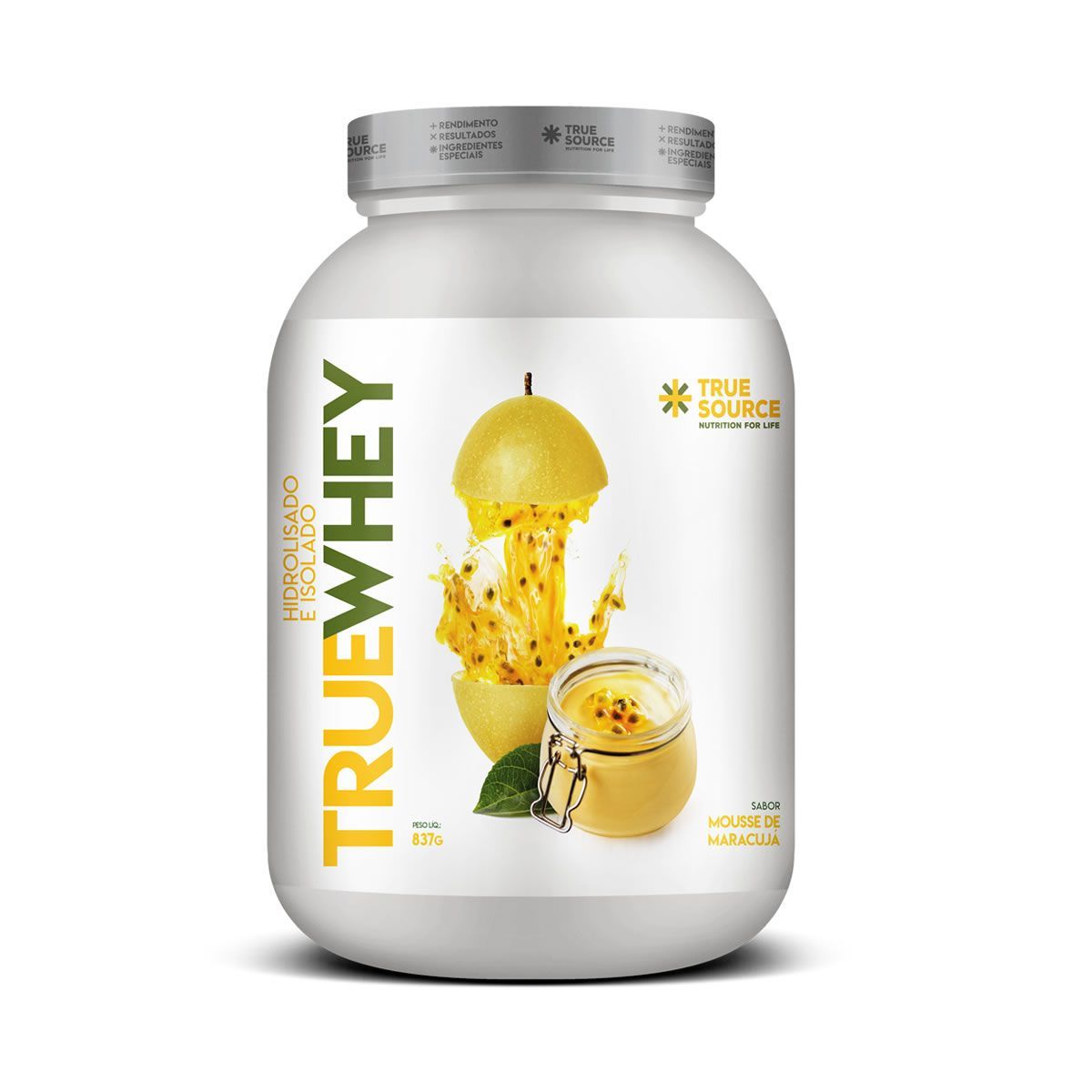 True Whey Protein Hidrolisado e Isolado - 837g Mousse de Maracuj� - True Source*** Data Venc. 30/04/2026