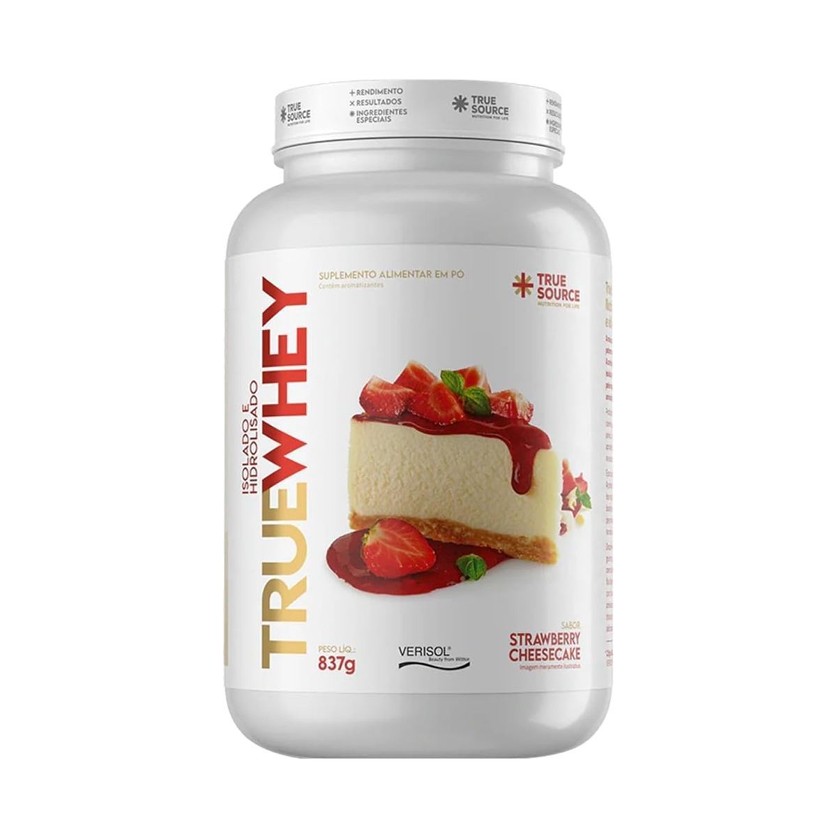 True Whey Protein Hidrolisado e Isolado - 837g Strawberry Cheesecake - True Source