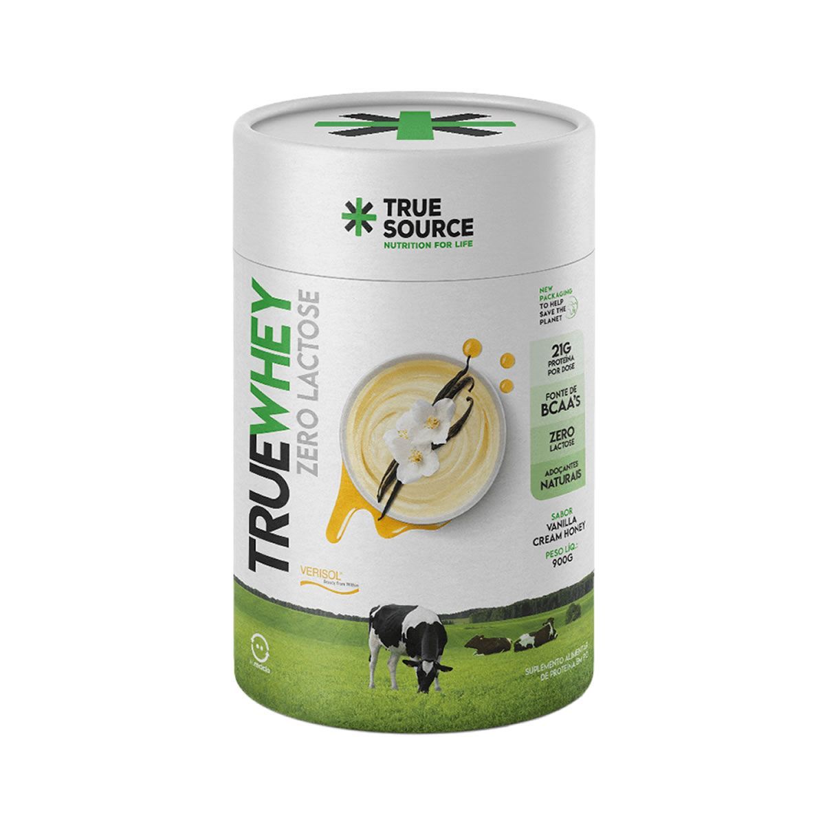 True Whey Zero Lactose - 900g Vanilla Cream Honey - True Source