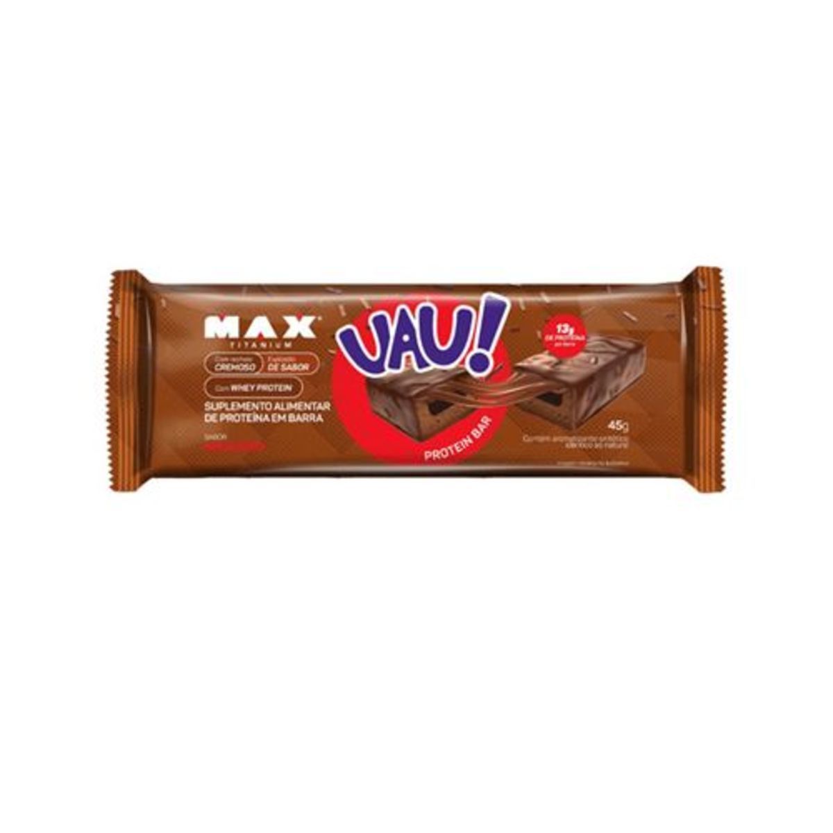 Uau Protein Bar - 1 Unidade 45g Brigadeiro - Max Titanium*** Data Venc. 30/07/2020