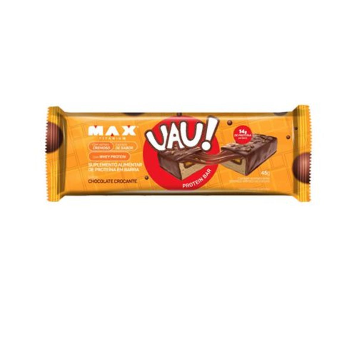 Uau Protein Bar - 1 Unidade 45g Chocolate Crocante - Max Titanium
