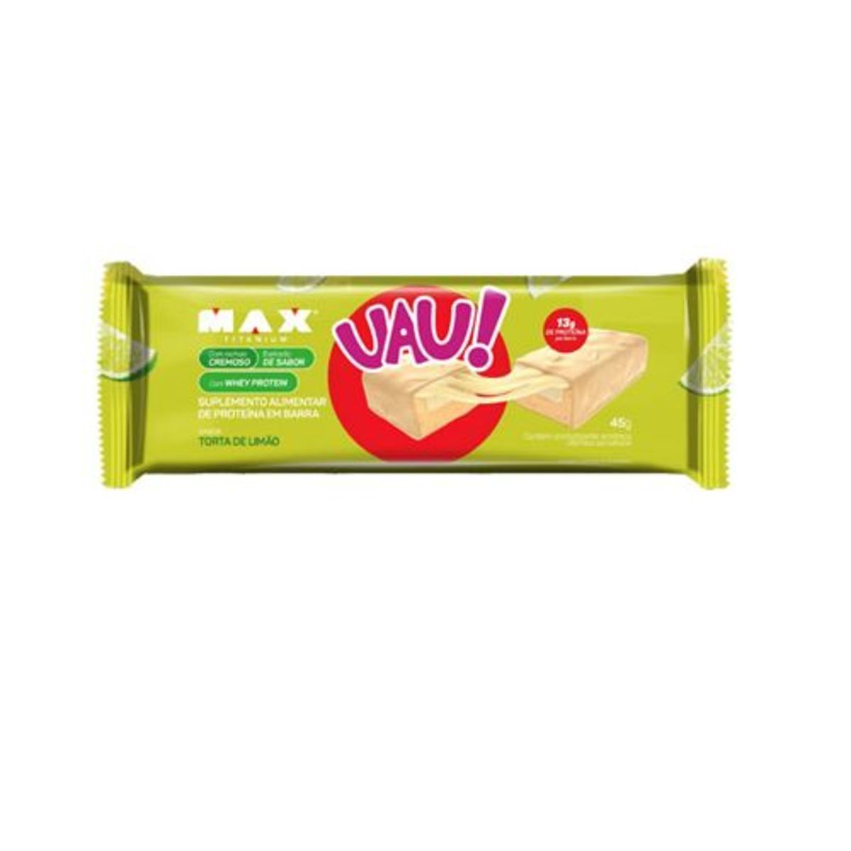 Uau Protein Bar - 1 Unidade 45g Torta de Lim�o - Max Titanium