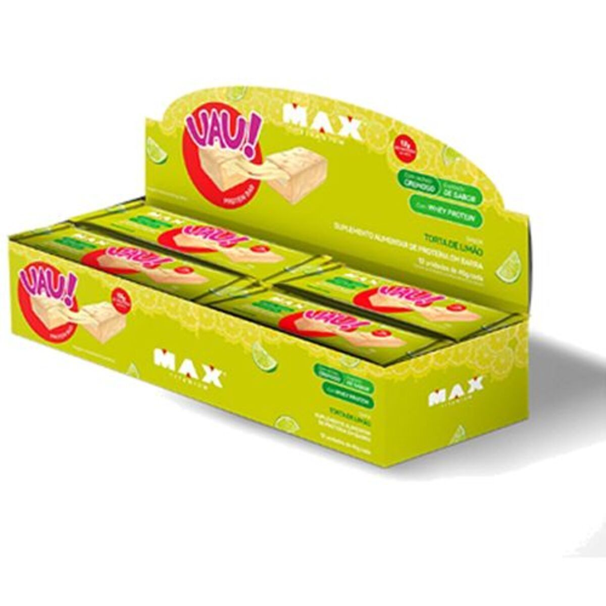 Uau Protein Bar - 12 Unidades 45g Torta de Lim�o - Max Titanium
