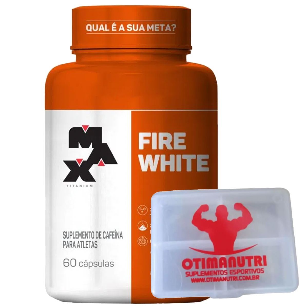 Ultimate Fire White - 60 c�psulas + Porta C�psulas transparente - Max Titanium