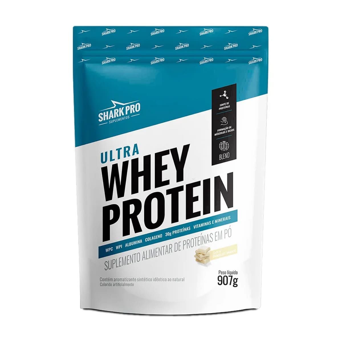 Ultra Whey Protein - 907g Chocolate Branco - Shark Pro