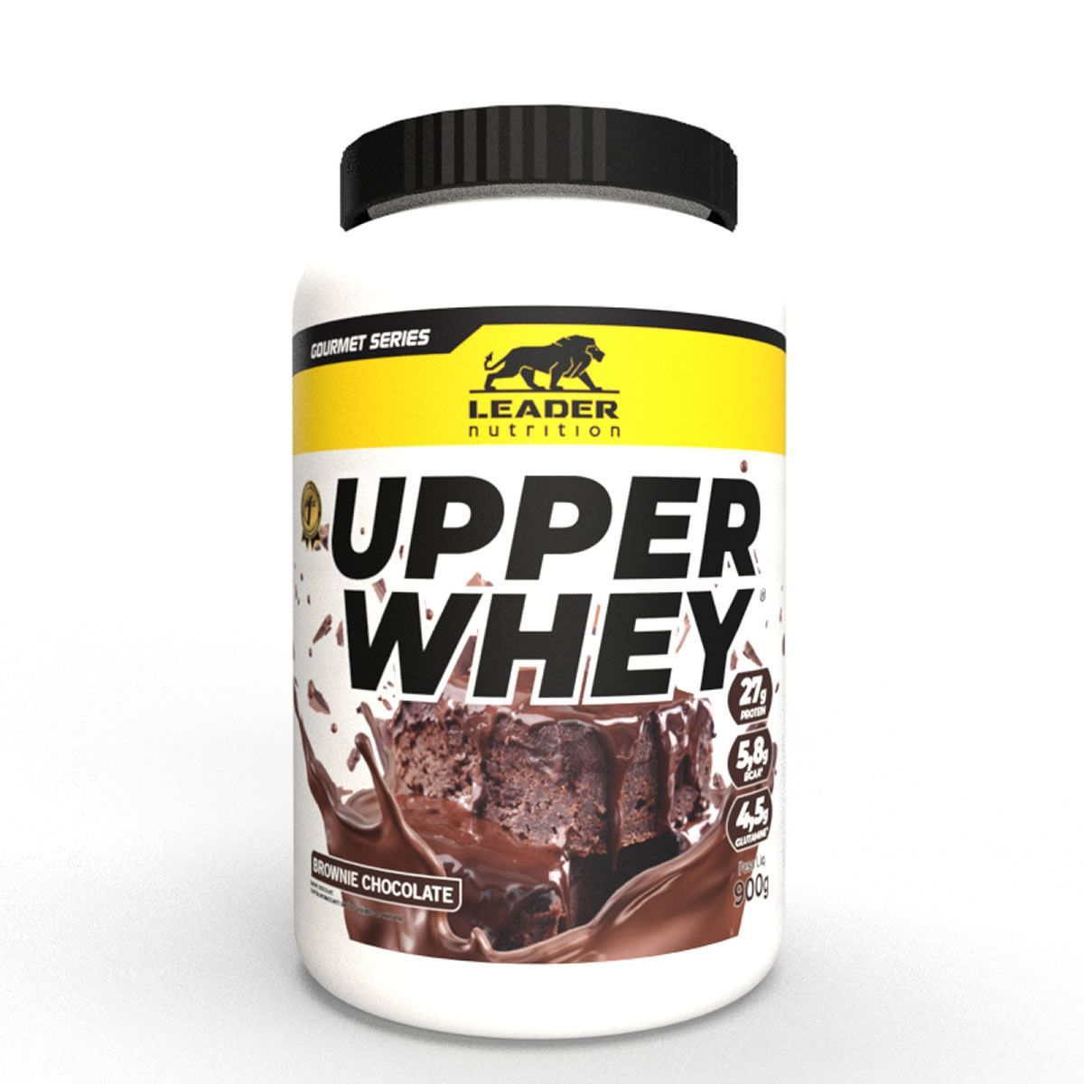 Upper Whey Gourmet - 900g  Brownie Chocolate - Leader Nutrition*** Data Venc. 12/02/2025