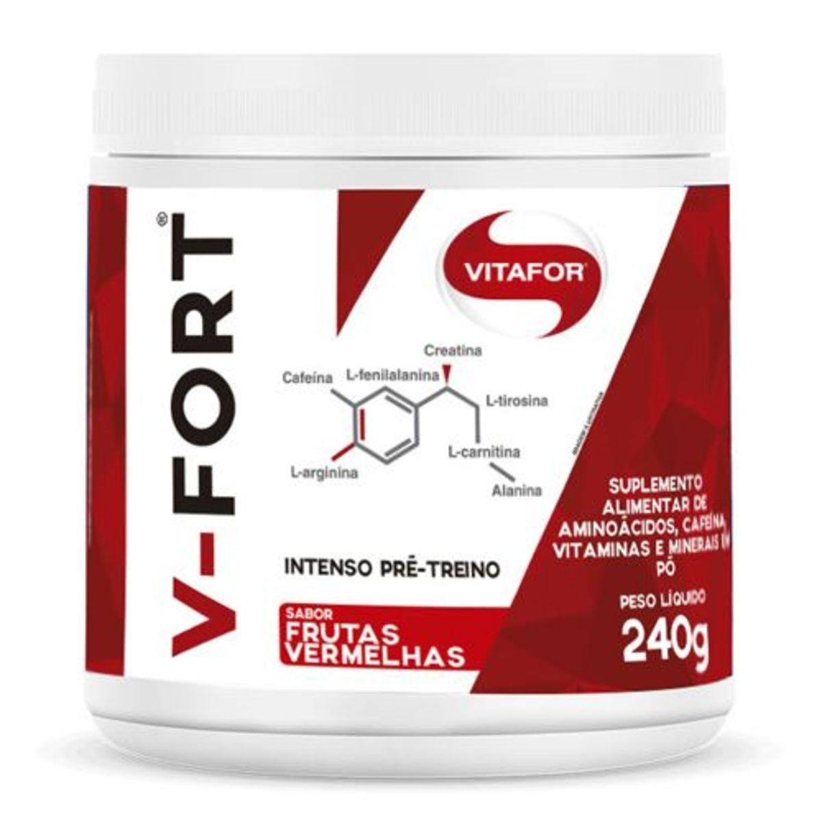 V-Fort - 240g Frutas Vermelhas - Vitafor*** EMBALAGEM AMASSADA *** Data Venc. 30/10/2022