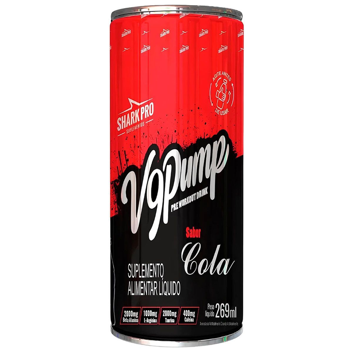 v9 Pump Drink Pr�-Treino - Lata 269ml Cola - Shark Pro*** Data Venc. 30/01/2026