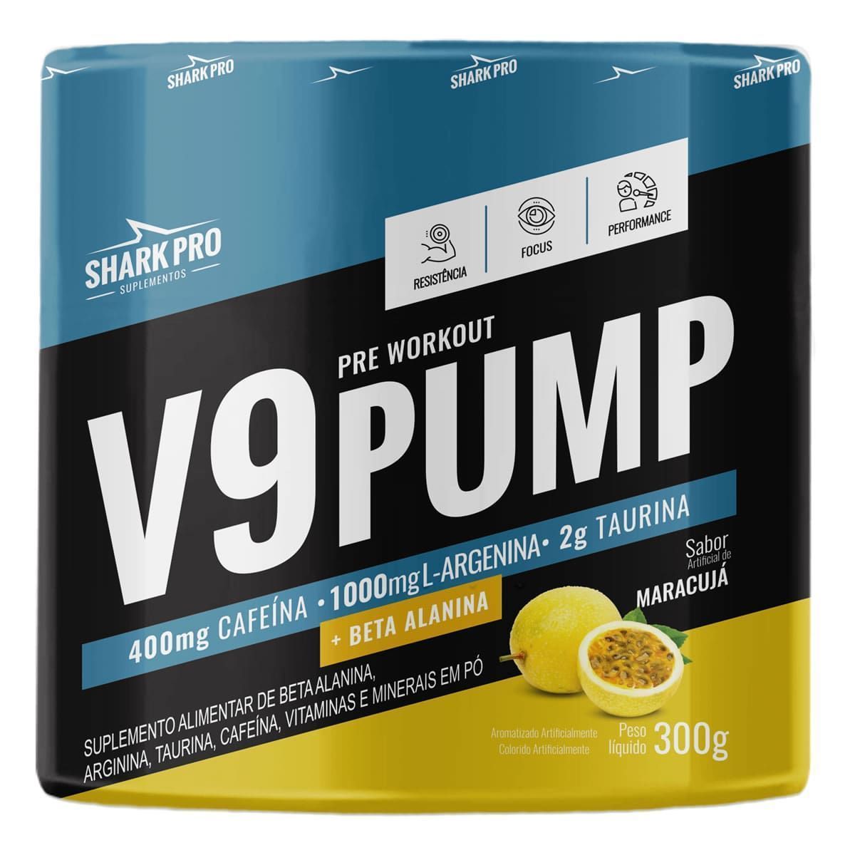 V9-Pump Pre Workout - 300g Maracuj� - Shark Pro