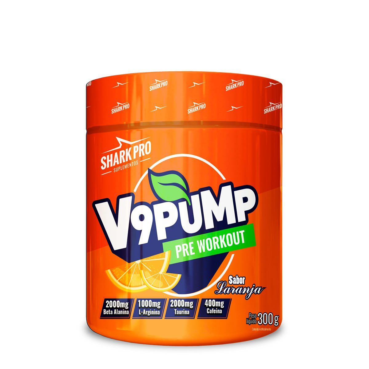 V9-Pump Pre Workout - 300g Laranja  - Shark Pro