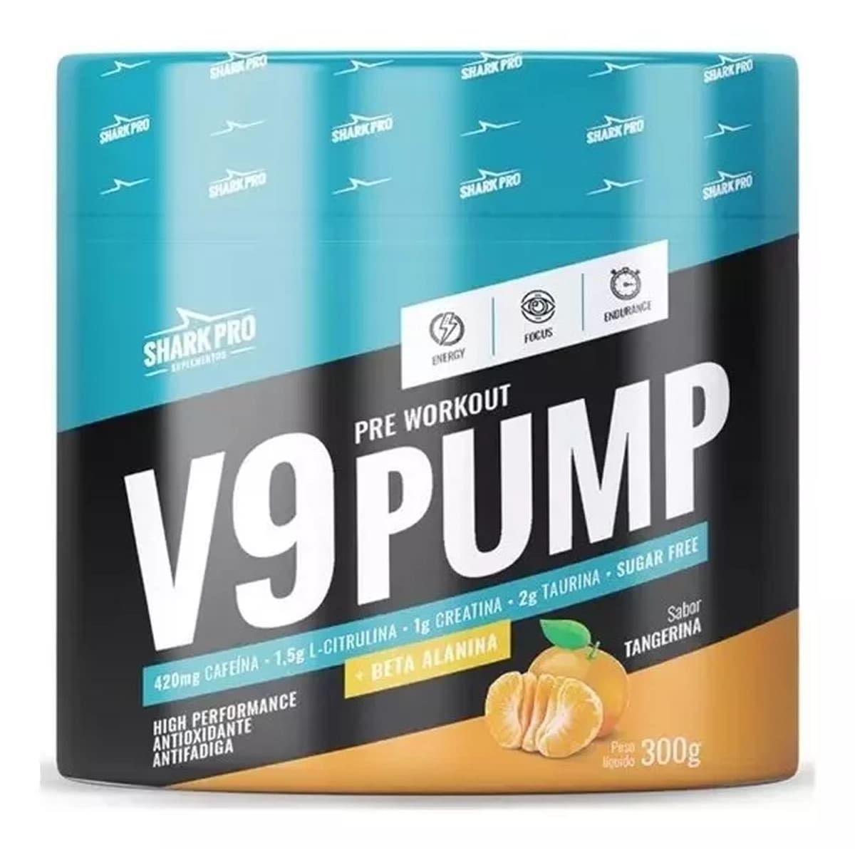 V9-Pump Pre Workout - 300g Tangerina - Shark Pro