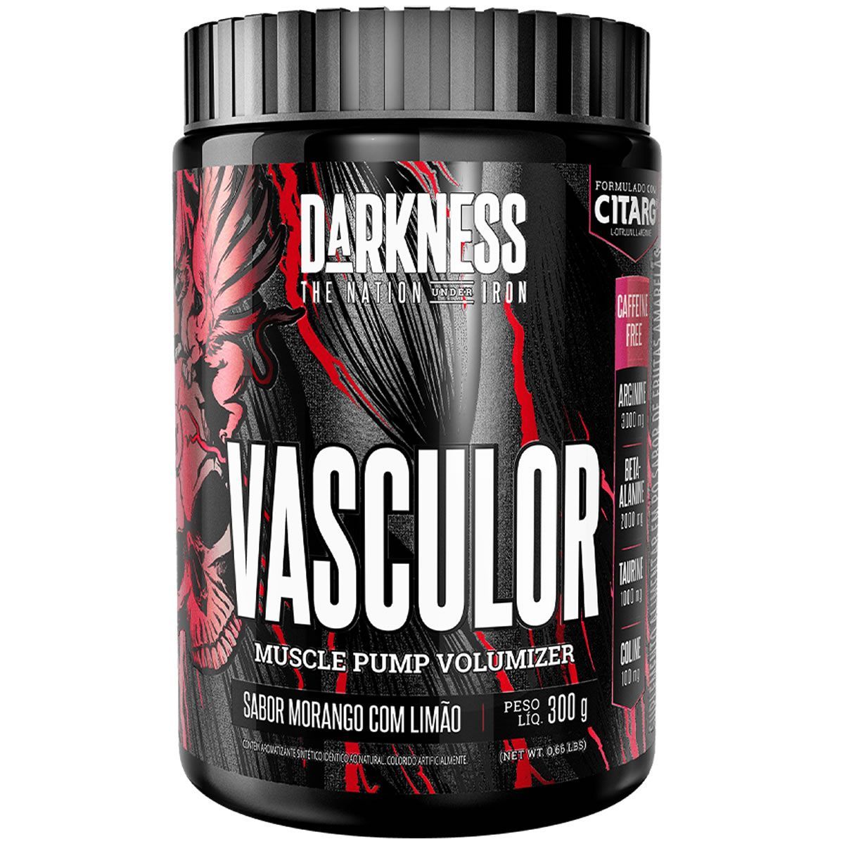 Vasculor Muscle Pump Powder Caffeine Free - 300g Morango com Lim�o - IntegralMedica